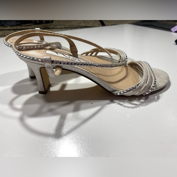 Nina New York Nelena Silver Rhinestone Sparkly Strappy Evening Sandals Size 6.5 - Picture 6 of 16